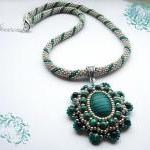 Crocheted Beads Rope- Necklace With Vintage Style,..
